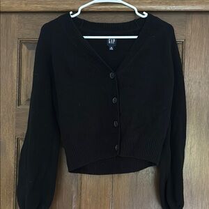 GAP Black Cardigan Sweater Classic Knit